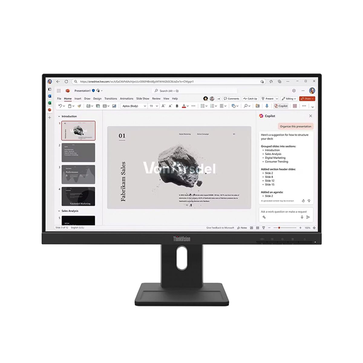 LENOVO - Monitor Lenovo 64C9MAR6LA 215 E22-40 VGAHDMIDP