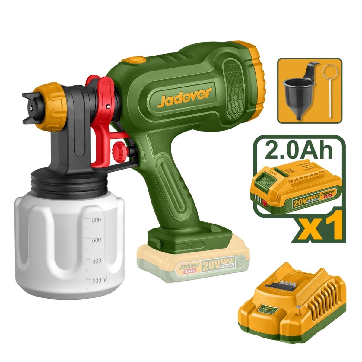 GENERICO - Pistola para Pintar 20v + Batería + Cargador Jadever
