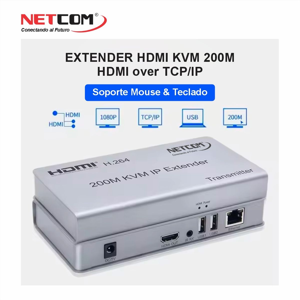 EXTENDER KVM HDMI + USB VIA CAT5E/CAT6/CAT7/CAT8 UHD 1080p@60Hz DE 200 ...