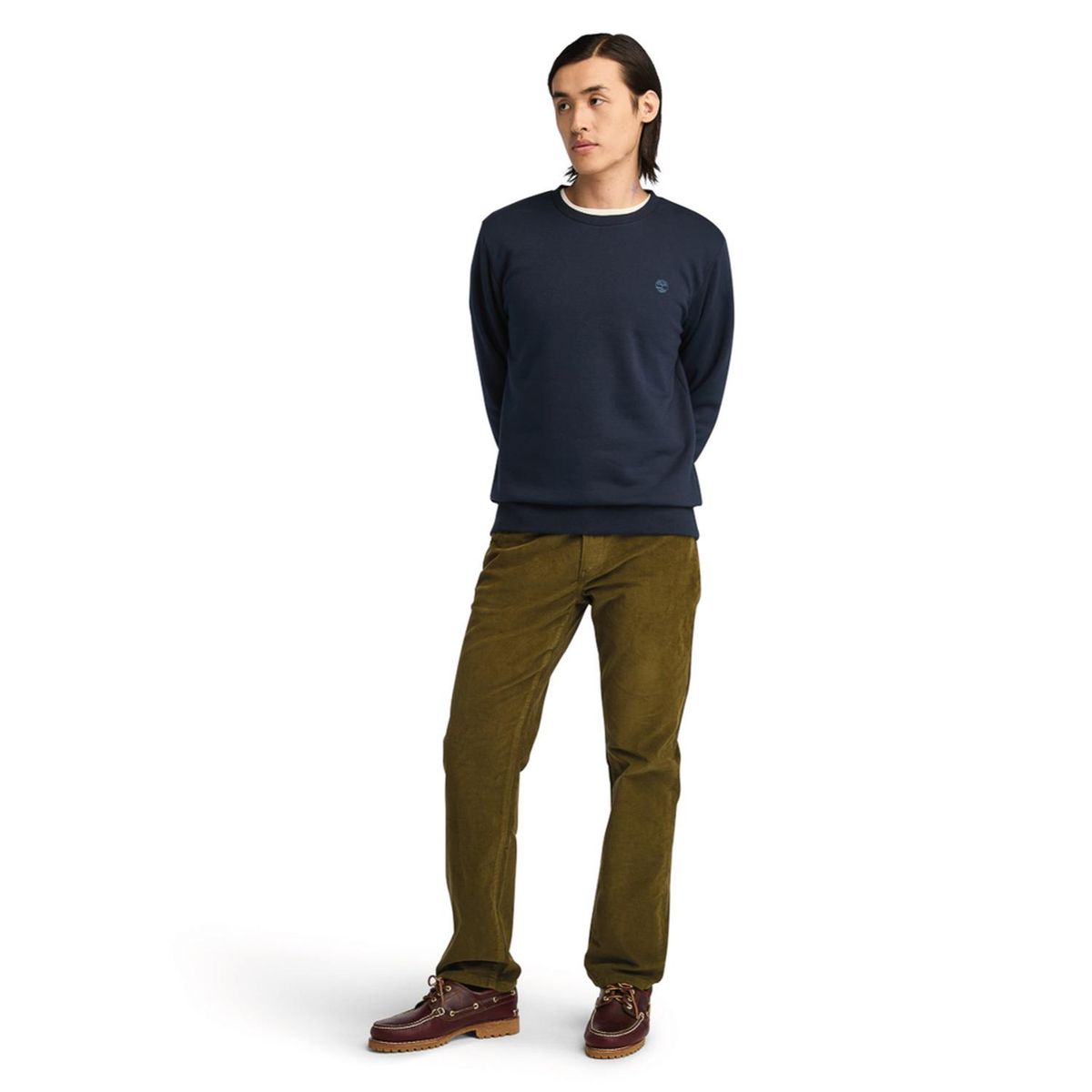 TIMBERLAND - Polera TIMBERLAND Oyster River Chest Logo Brushback Crew Neck Hombre