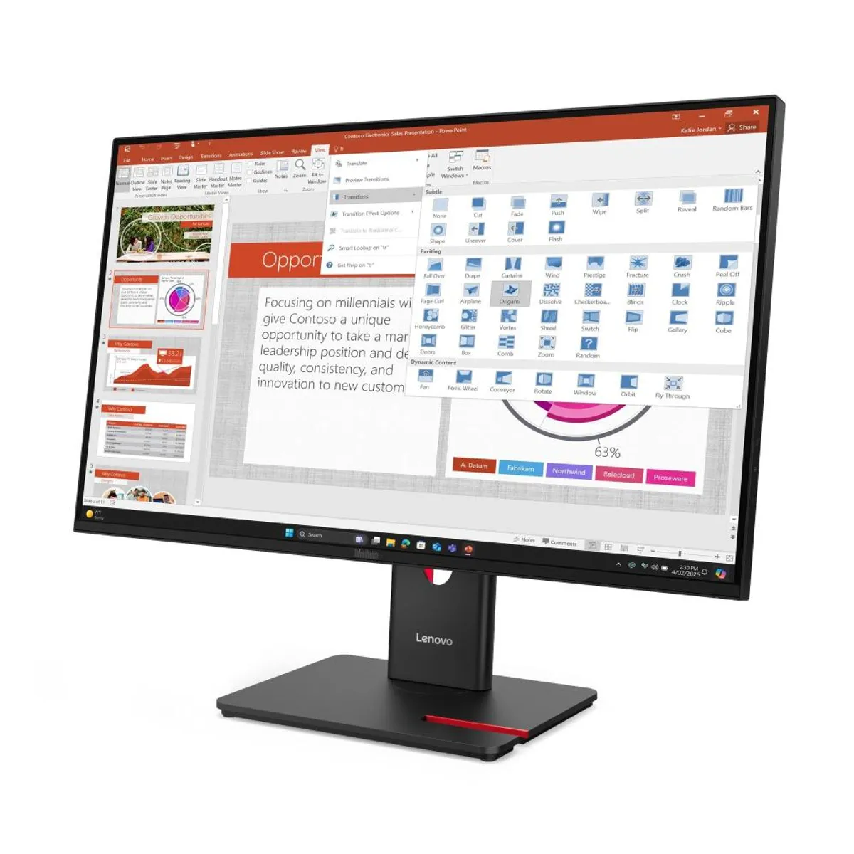 LENOVO - Monitor Lenovo ThinkVision T27-40