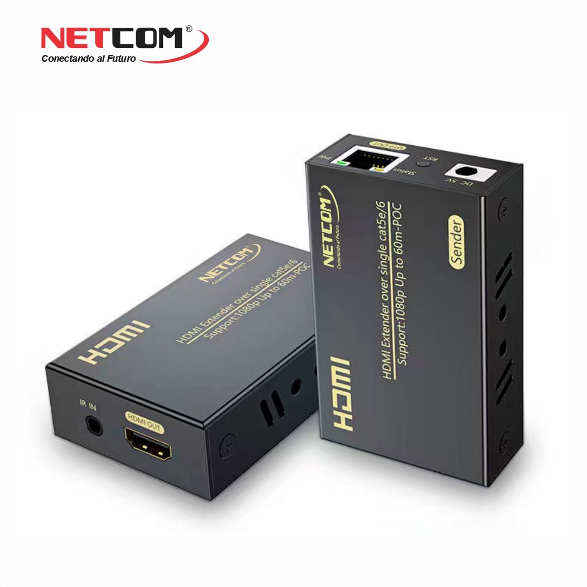 GENERICO - EXTENDER ACTIVO HDMI VIA 1 UTP - CAT5E/CAT6/CAT7/CAT8  FULL HD  1080p@60Hz DE 60 MTS - NETCOM