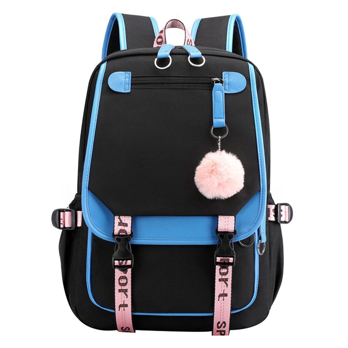 DANWEILE - Mochila informal para adolescentes Negro