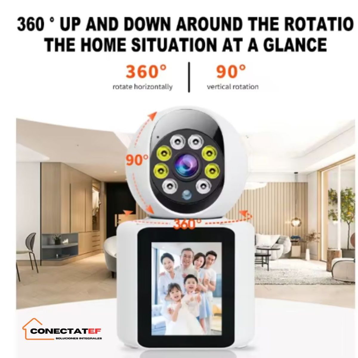 GENERICO - Cámaras De Seguridad Con Videollamada Vigilancia 360° Blanco