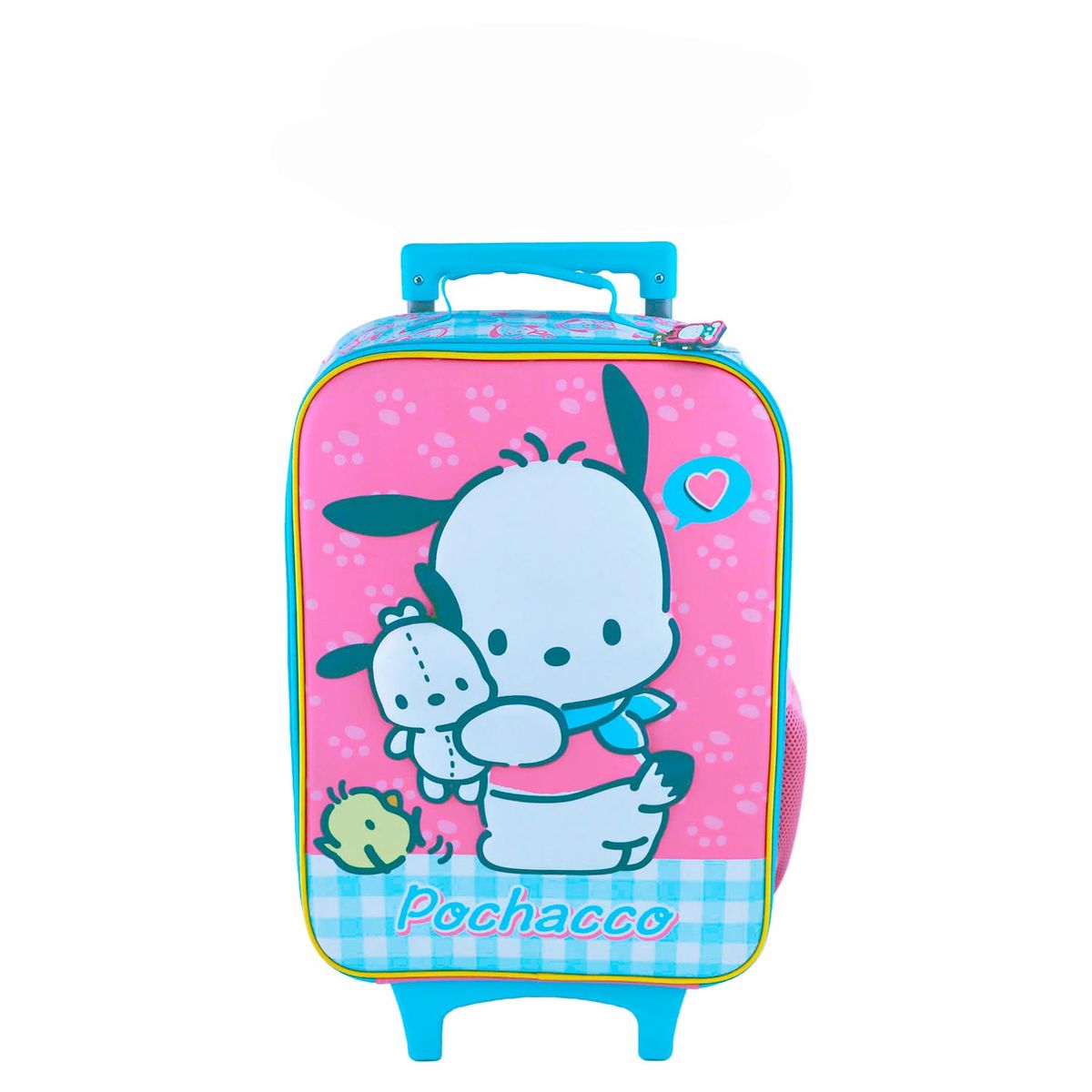 SCOOL - SET MOCHILA POCHACCO MALETA NIÑA + LONCHERA + CARTUCHERA SCOOL KOMBAT GRANDE RUEDAS TROLLEY