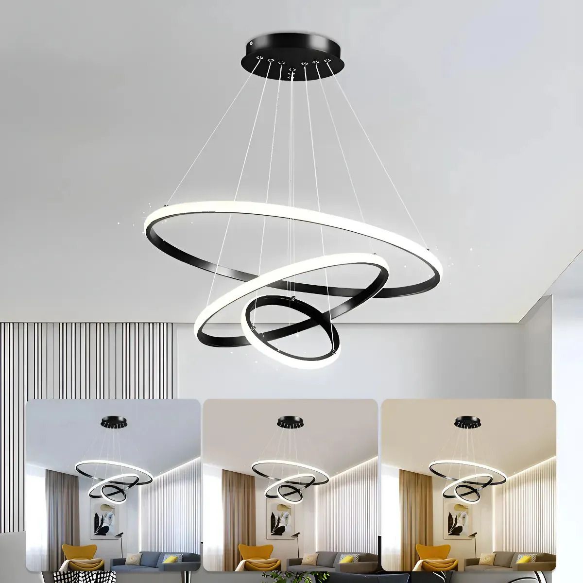 ANYHOGAR - Lámpara De Techo Led Colgante Iluminación Moderna Regulable