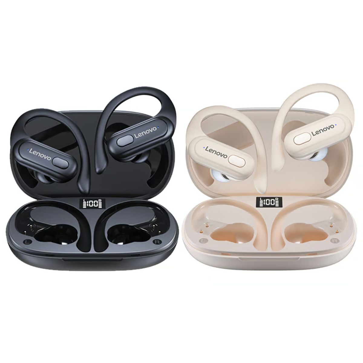 LENOVO - Set 2 Audífonos Lenovo XT60 Bluetooth - Negro+Blanco