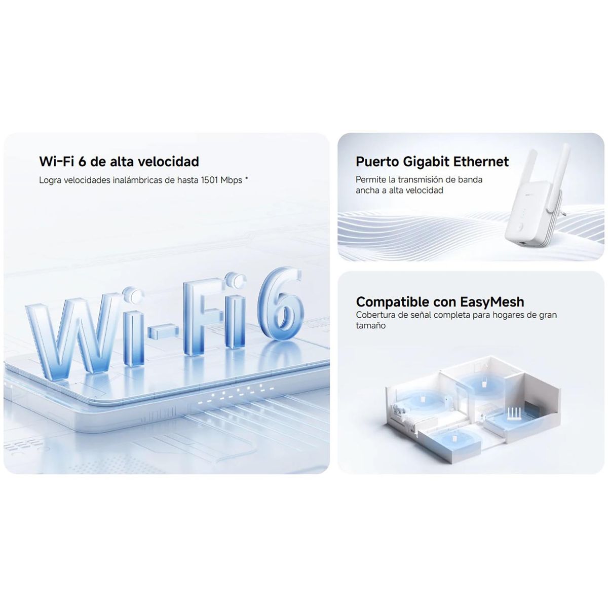 XIAOMI - Extensor de Rango Wi-Fi Xiaomi AX1500 Doble Banda EasyMesh