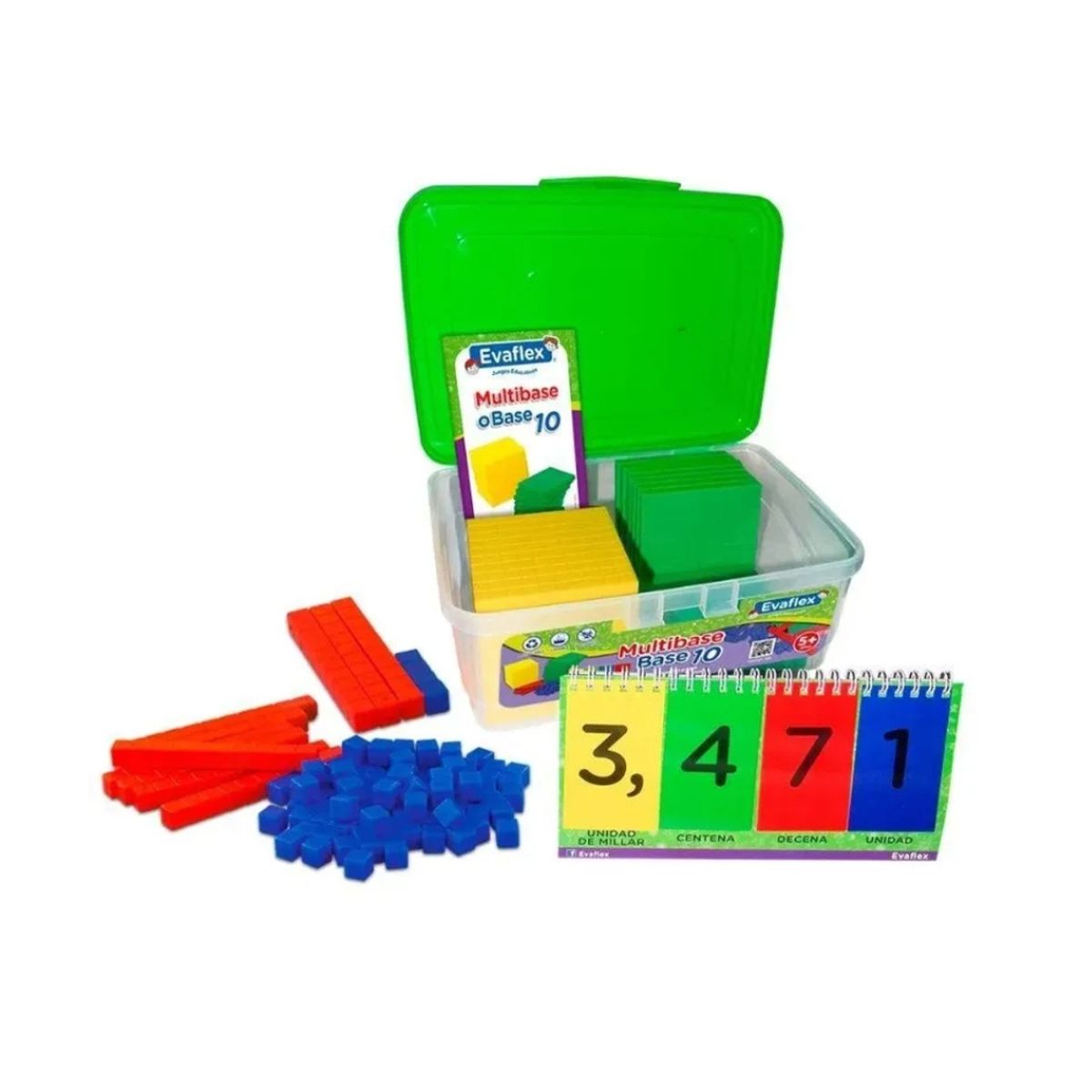 GENERICO - kit Juego Matemático base 10 en táper Con Anillado 