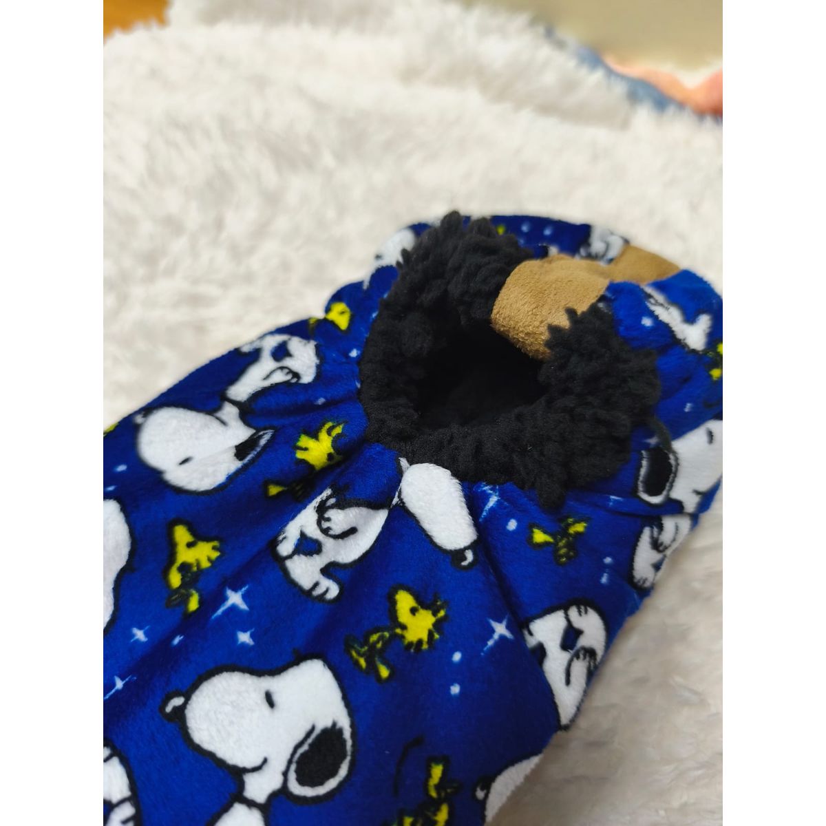SNOOPY - Pantuflas  de Terciopelo Snoopy Talla M - L -XL