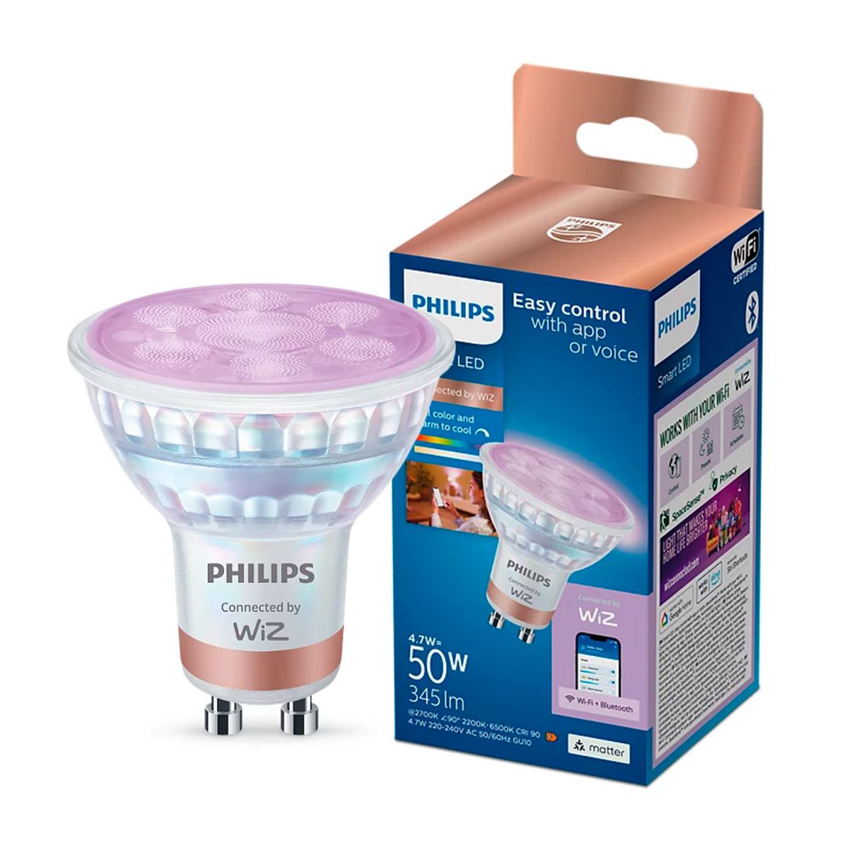 WIZ - Wiz Foco Dicroico Led Inteligente Wifi + Bt Rgb A60 Gu10 50w