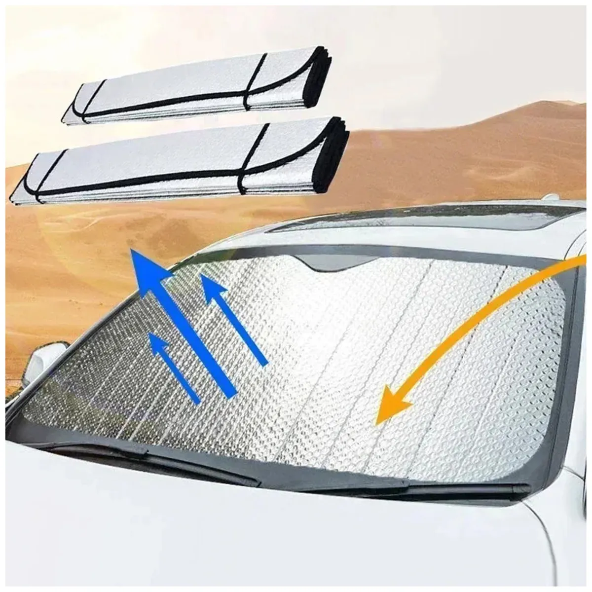 GENERICO - Tapasol Frontal Plegable Universal Auto Camioneta Color Silver