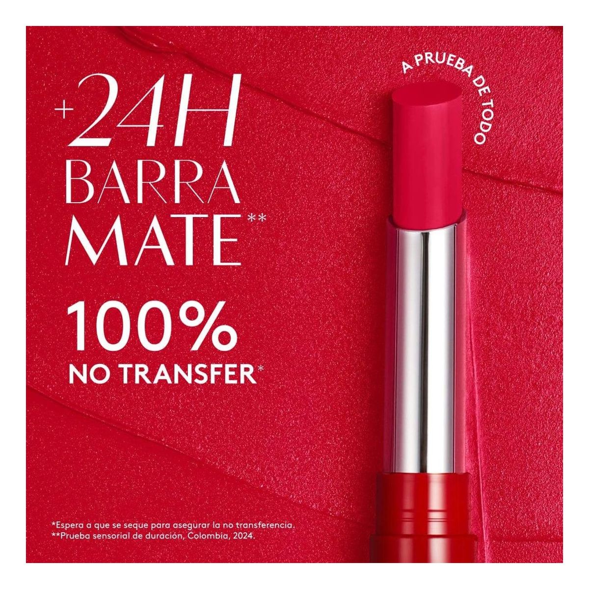 Esika - Labial barra mate colorfix 24h ésika rojo poderosa