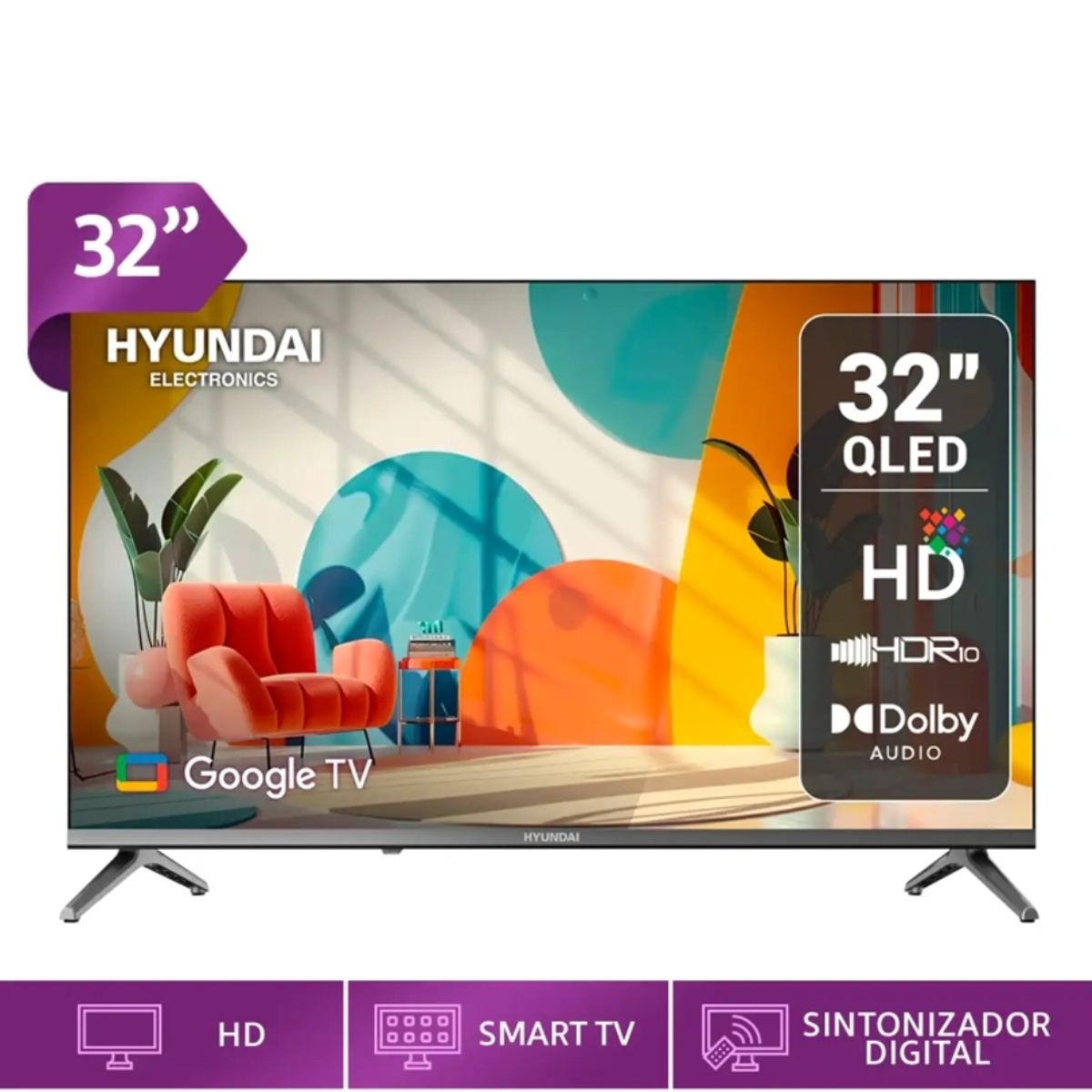 HYUNDAI - Televisor Hyundai 32 Qled Google Tv Hyled3259qg