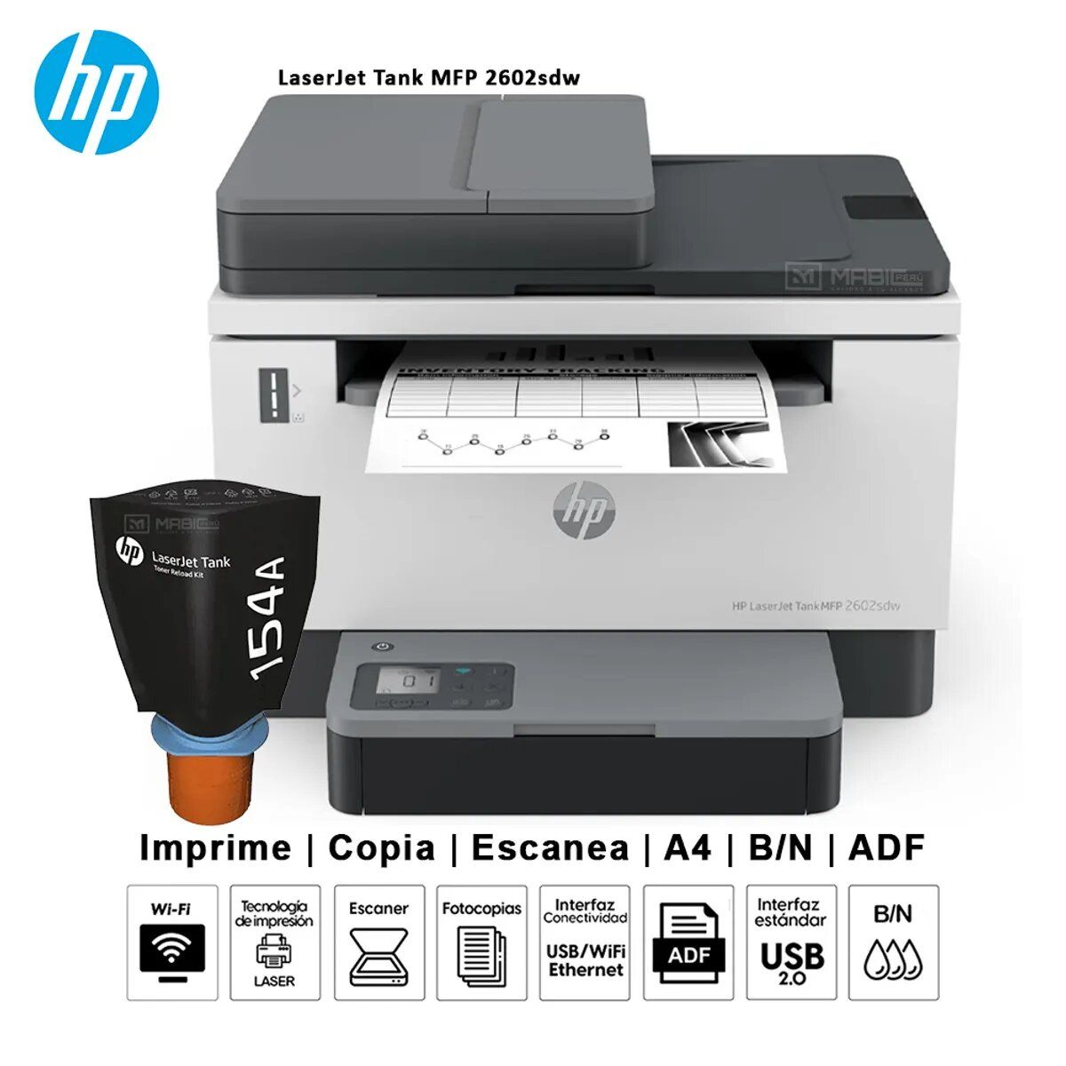HP - IMPRESORA MULTIFUNCIONAL LASERJET HP TANK MFP 2602SDW BN