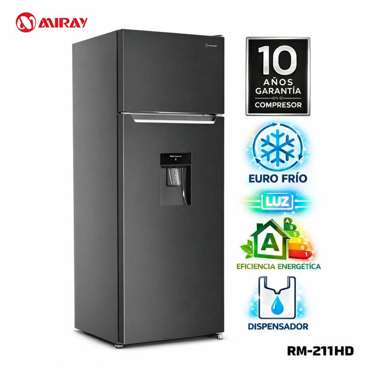 MIRAY - Refrigeradora Miray RM-211HD Eurofrío 211 L