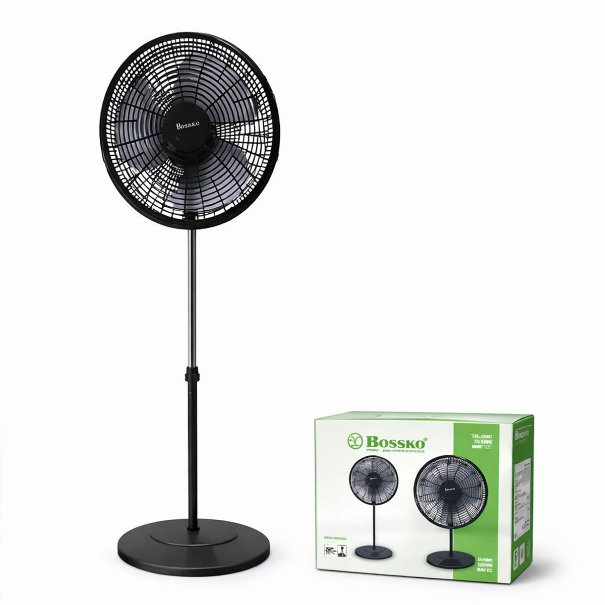 BOSSKO - Ventilador de Pedestal Bossko BK-8306PT 16” 120W  Potencia Silencio y Estilo