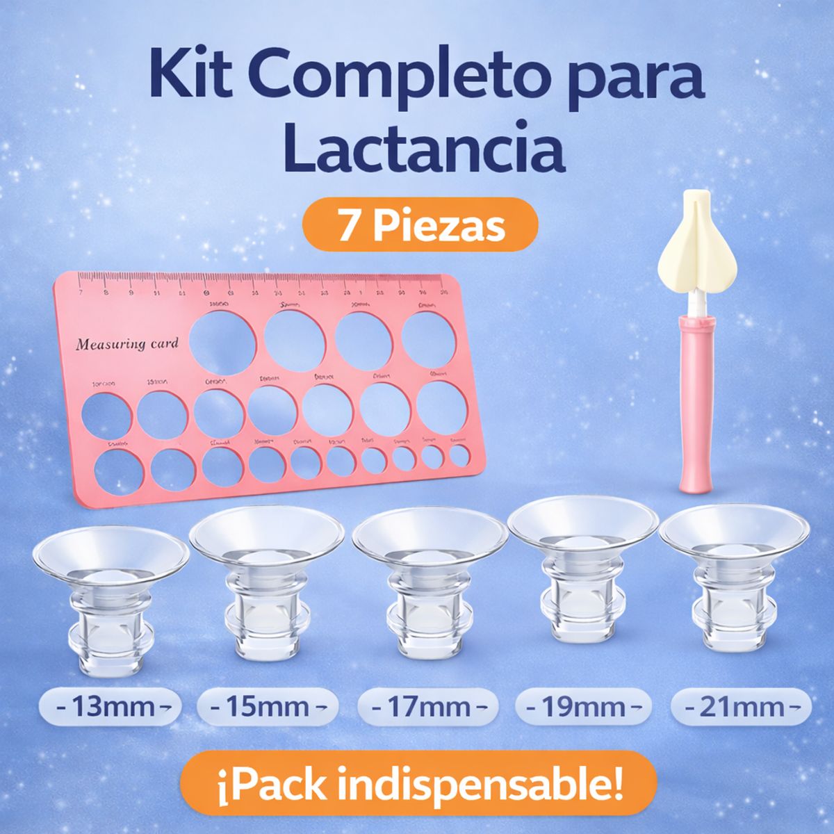 Set Completo de Adaptadores de Pezón para Extractor de Leche – 7 Piezas, marca GENERICO - Foto Principal