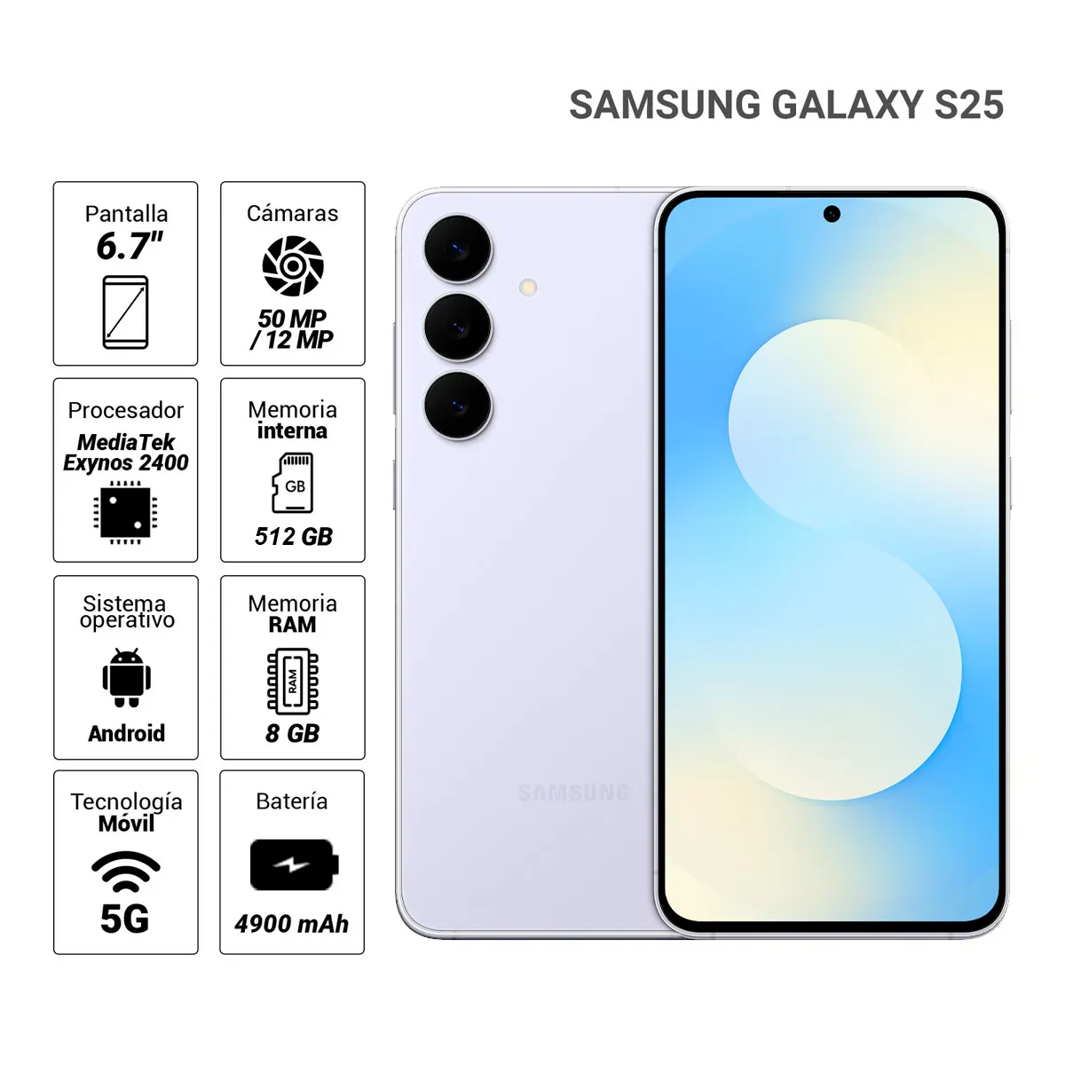 SAMSUNG - S25 FE 5G 8GB 512GB AZUL HIELO