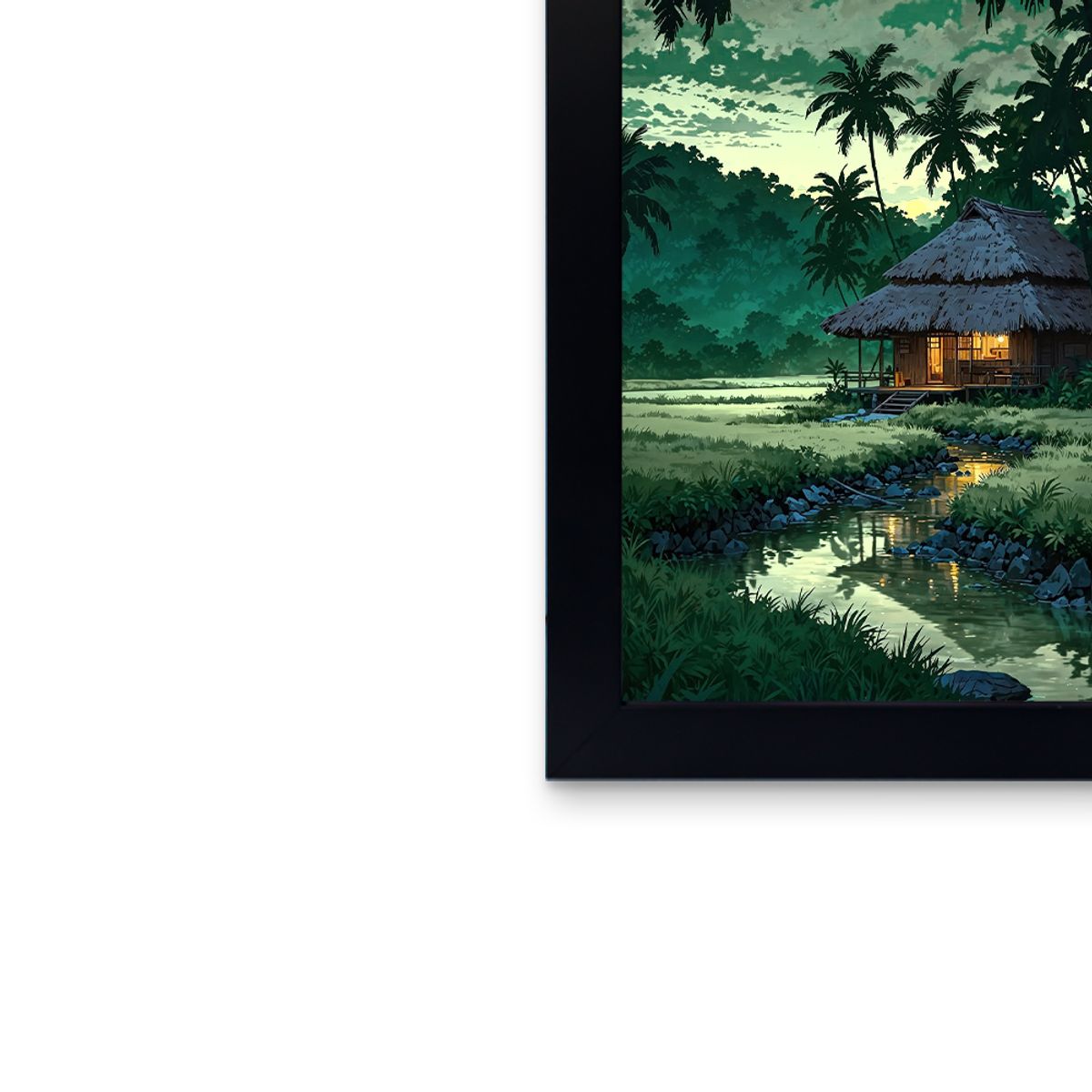 MOON - Cuadro Paisajecon detalles que brillan en la oscuridad