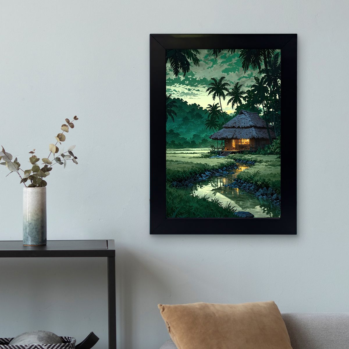 MOON - Cuadro Paisajecon detalles que brillan en la oscuridad