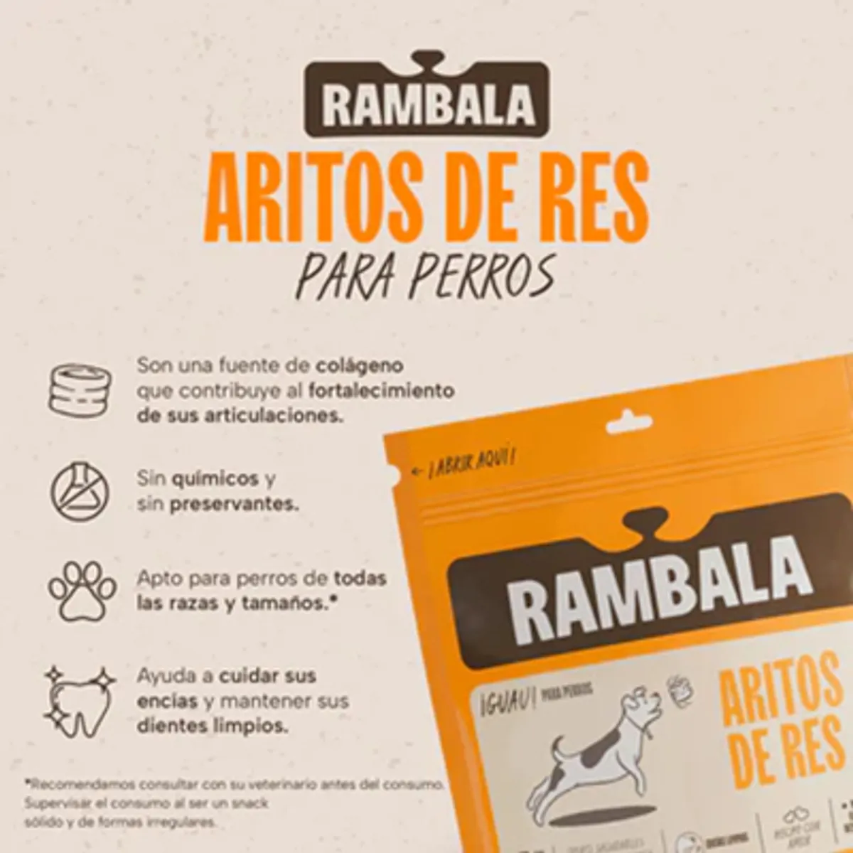 RAMBALA - Rambala Aritos De Res Deshidratados X 5und