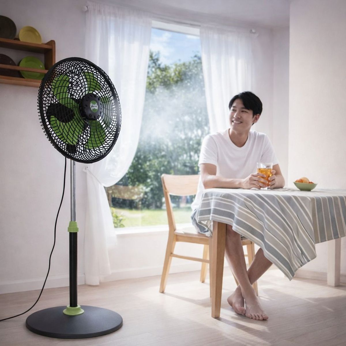 BOSSKO - Ventilador Pedestal Bossko BK-8314VC 16” 140W – Alta Potencia, 5 Aspas y 3 Velocidades