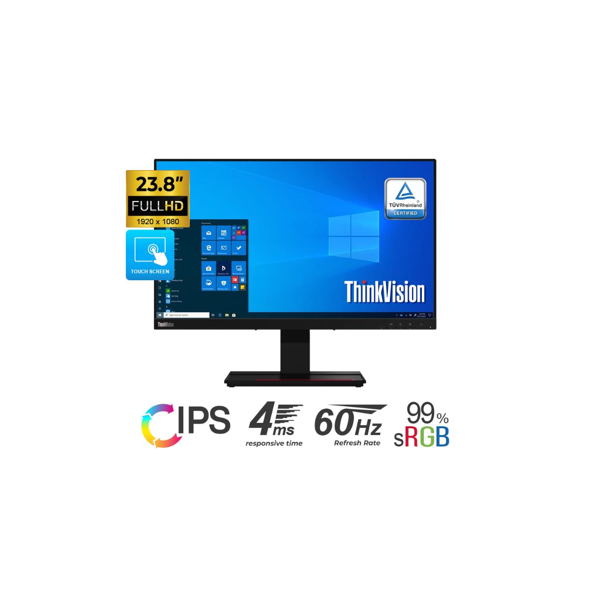 LENOVO - MONITOR 23.8 LENOVO THINKVISION T24T-20 FHD TACTIL