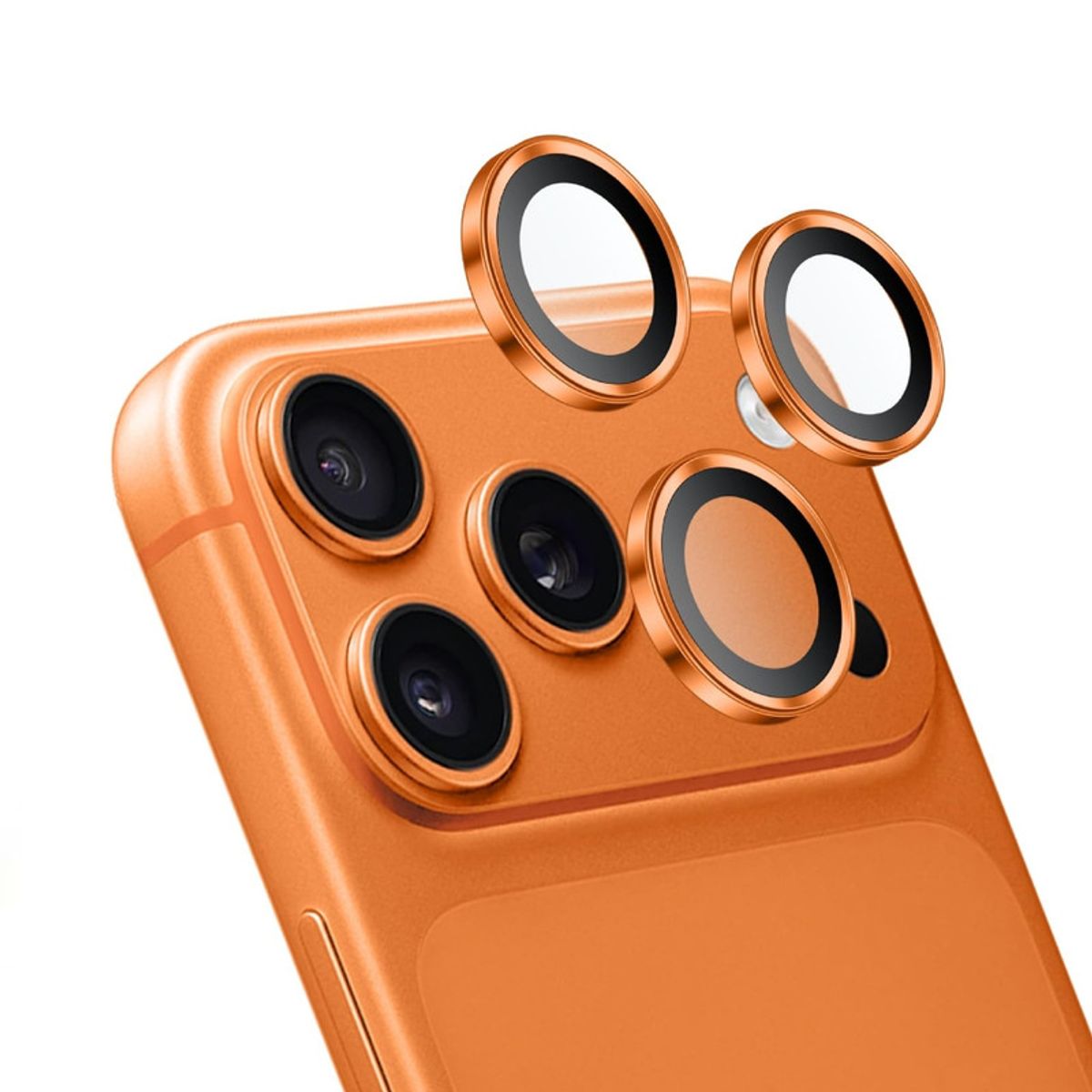 GENERICO - Mica de Cámara Individual Compatible con iPhone 17 Pro Max - Naranja