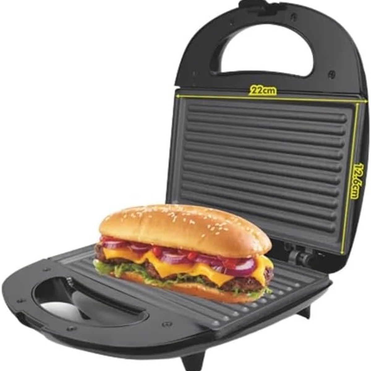 GENERICO - Sandwichera RAF R284T 750W Antiadherente  Doble Cocción y Fácil Limpieza