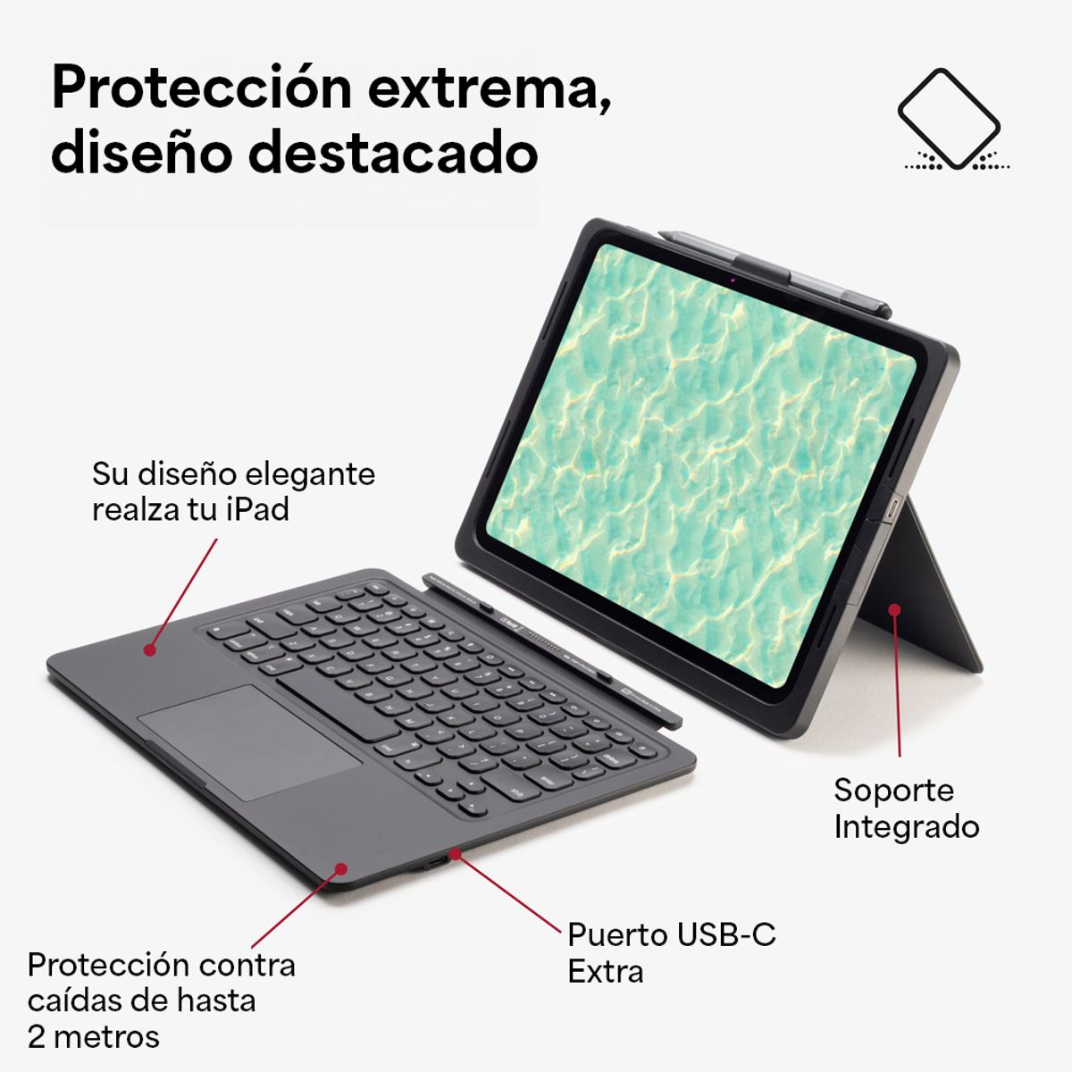 ZAGG - Teclado con funda con trackpad soporte integrado para iPad A16Gen10