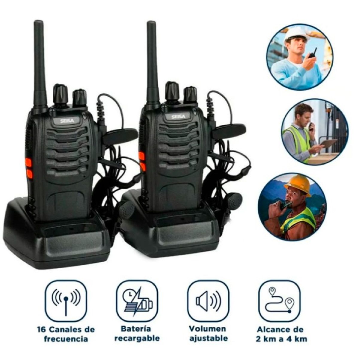 SEISA - Radio Comunicacion Walkie Talkie Radio Fm Dual