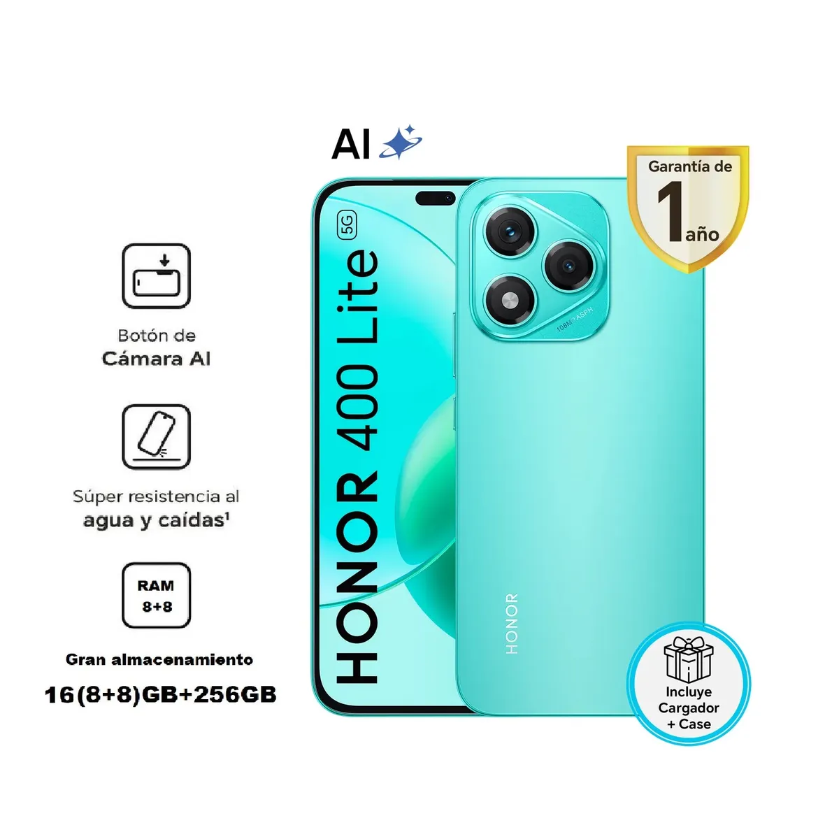 HONOR - HONOR 400 LITE 5G VERDE 8RAM 256GB – REGISTRADO