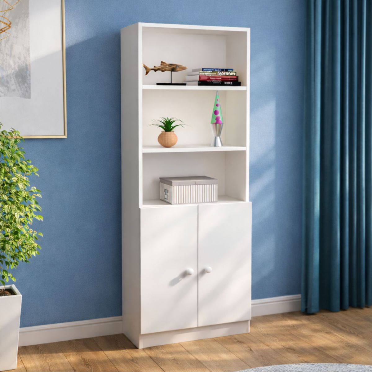 PELIKANO - Organizador Vertical Multifuncional 158 cm Blanco con Puertas – Innovaciones Lumik