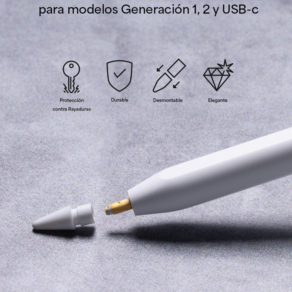 ZAGG - Puntas de respuesto ZAGG para Apple Pencil - set de 4 unidades de colores