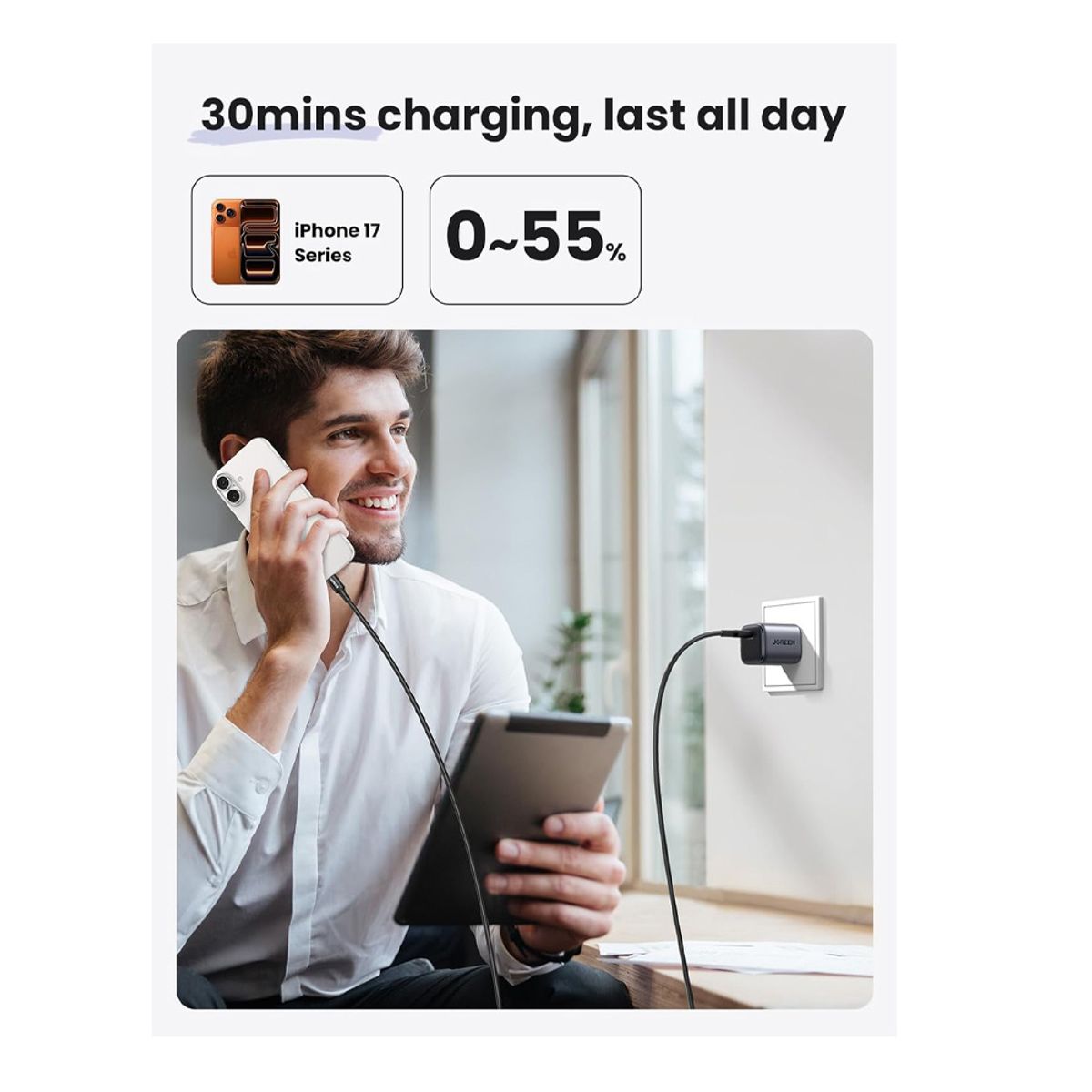 UGREEN - UGREEN Cargador USB C de 30W para iPhone