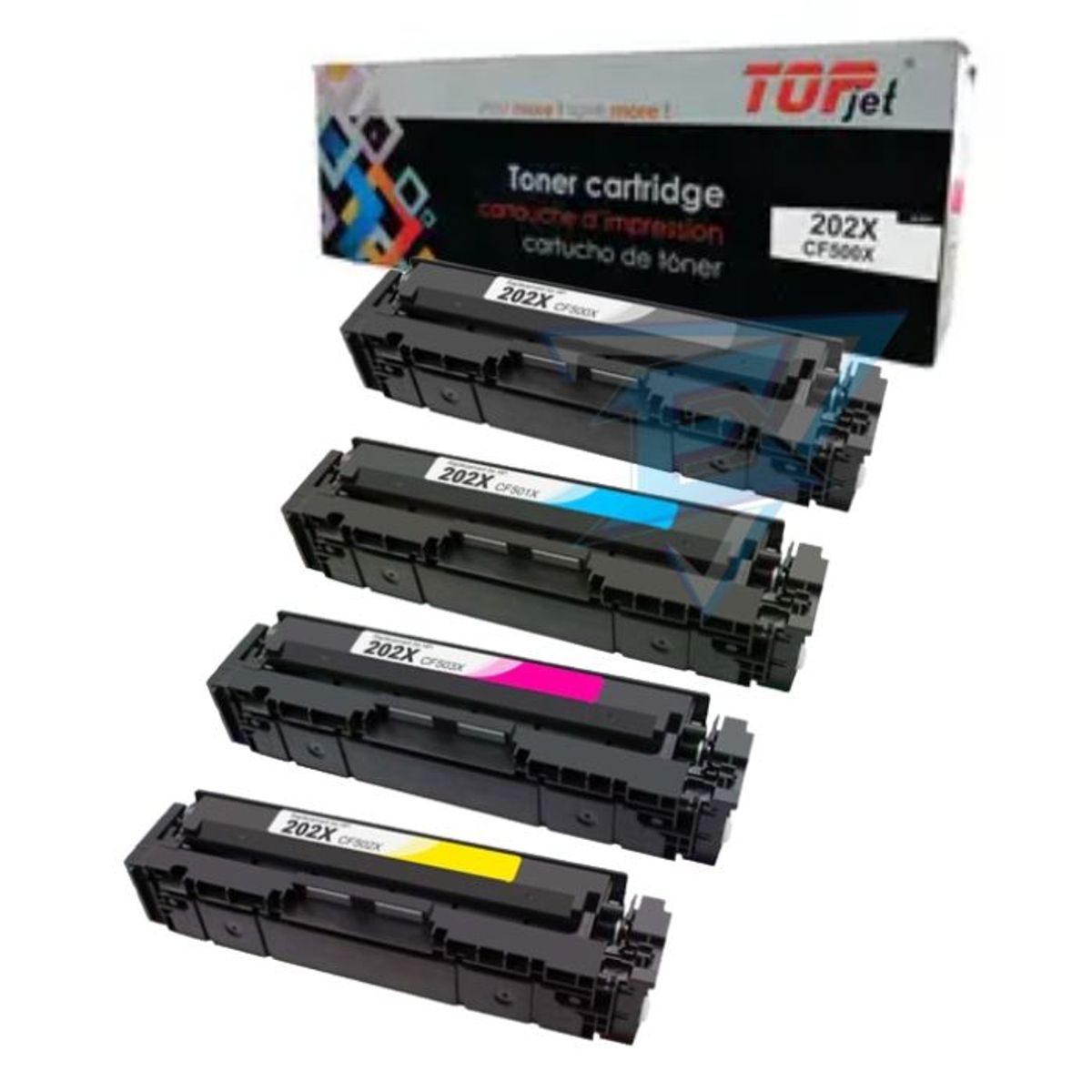 GENERICO - KIT DE TONER COMPATIBLE 202X NEGRO CIAN YELLOW MAGENTA