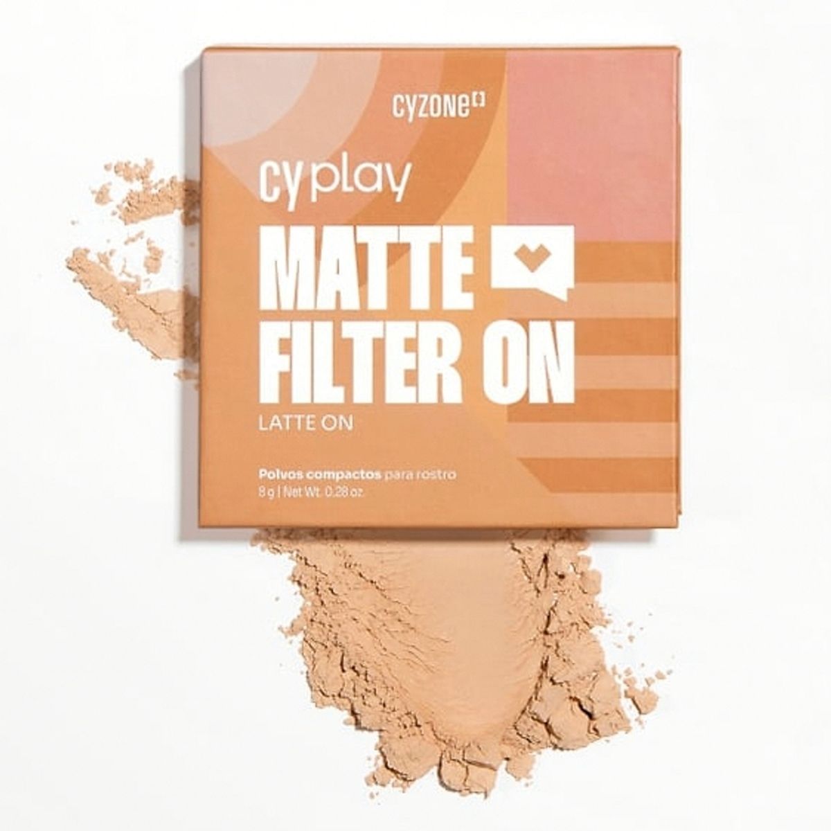 Esika - Polvo Compacto cyzone Matte Filter On CyPlay latte On piel mediana clara