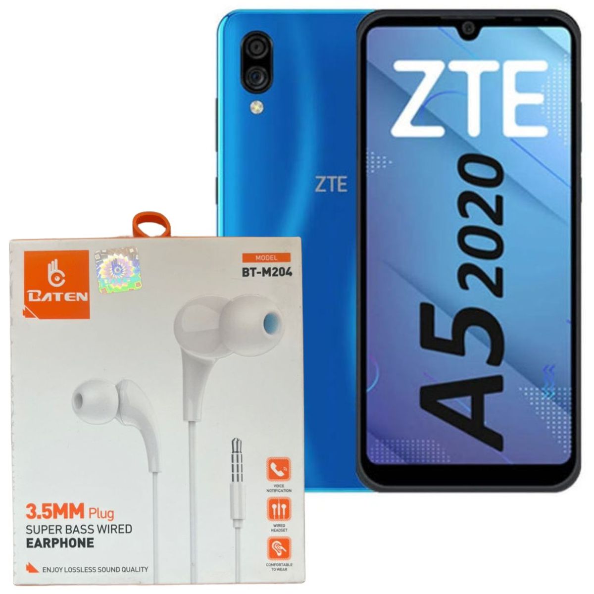 ZTE - CELULAR ZTE BLADE A5 2020 2RAM 64GB AZUL + AUDIFONO BATEN