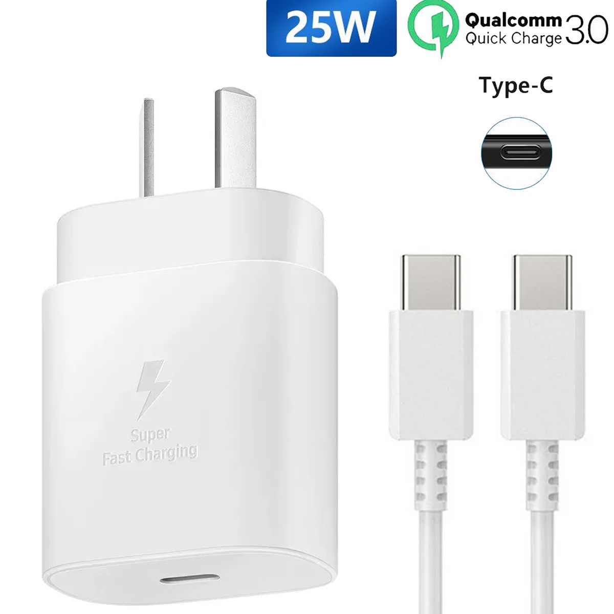 SAMSUNG - Cargador Samsung 25w Super Fast Charging Usb-c Blanco