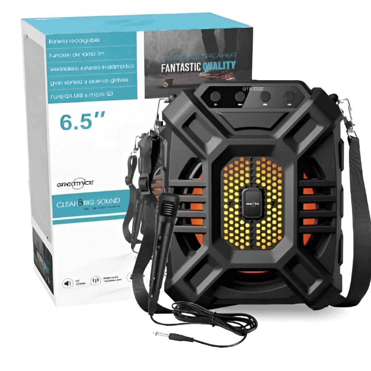 GENERICO - Parlante GTS-1222 6.5 Pulgadas Con Luces LED Y Microfono Karaoke