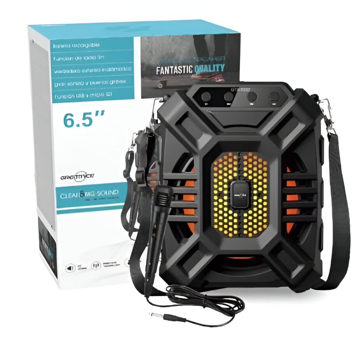 GENERICO - Parlante GTS-1222 6.5 Pulgadas Con Luces LED Y Microfono Karaoke