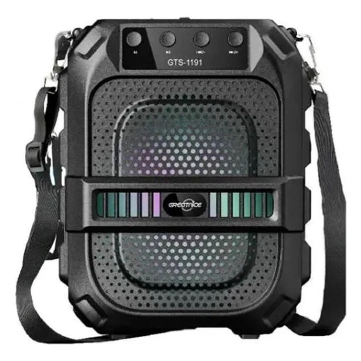 GENERICO - Parlante GTS-1191 6.5 Pulgadas Con Luces LED Portátil Color Negro