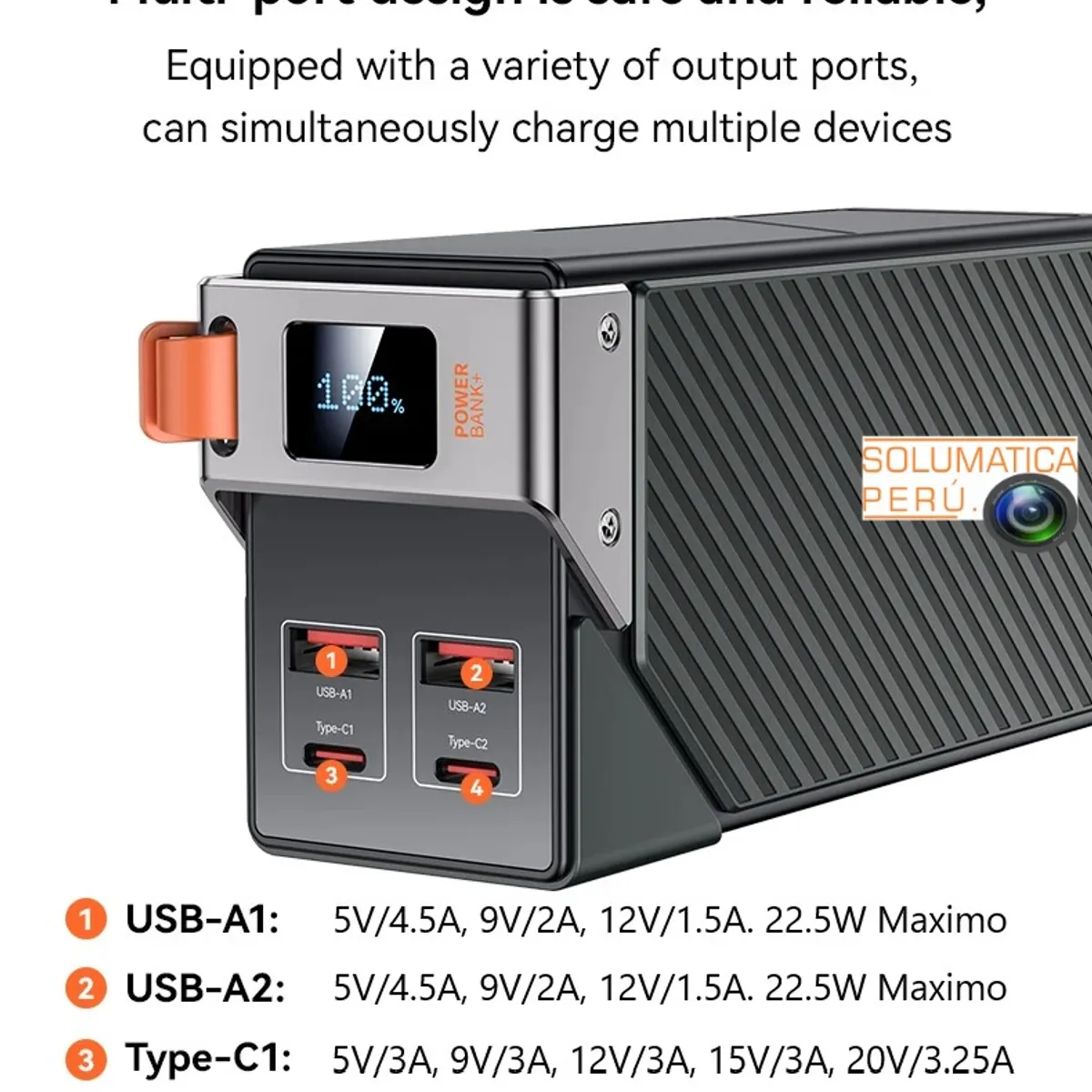 HOCO - Bateria Portatil para Laptop y Celular - 65W 30KmA - Power Bank Hoco