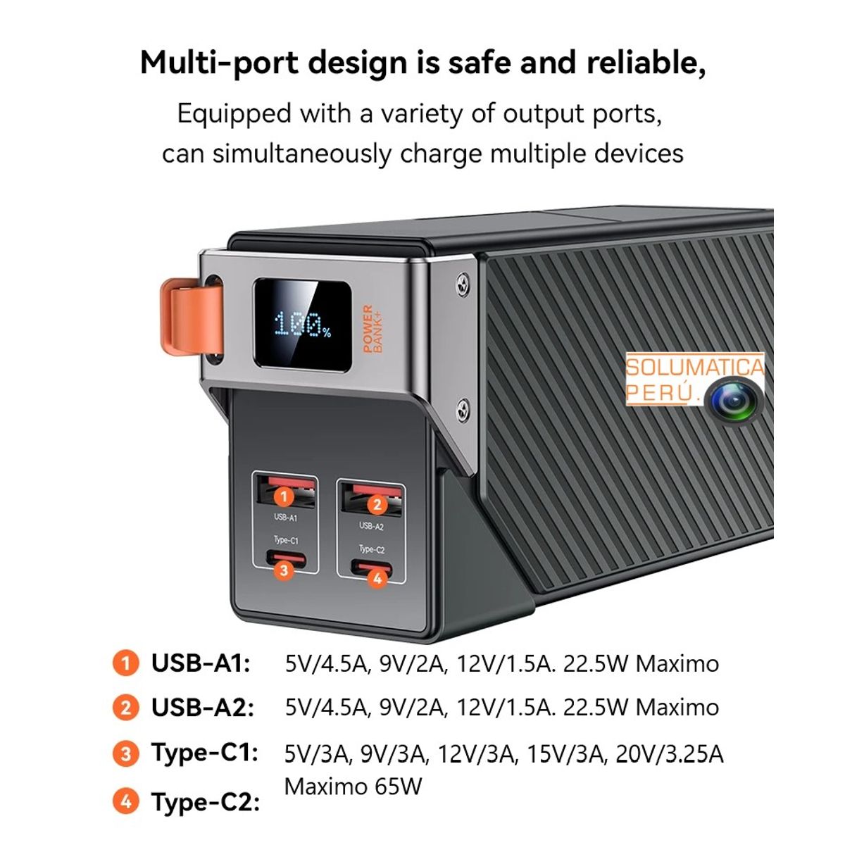 HOCO - Bateria Portatil para Laptop y Celular - 65W 30KmA - Power Bank Hoco