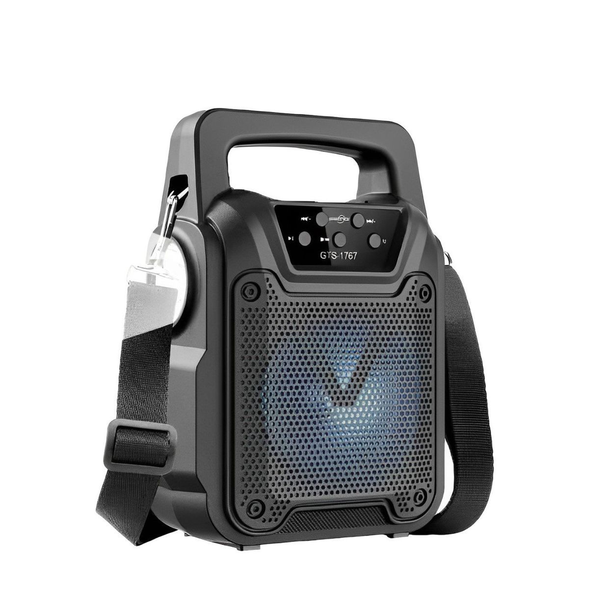 GENERICO - Parlante GTS-1767 4 Pulgadas Con Carga Panel Solar Color Negro