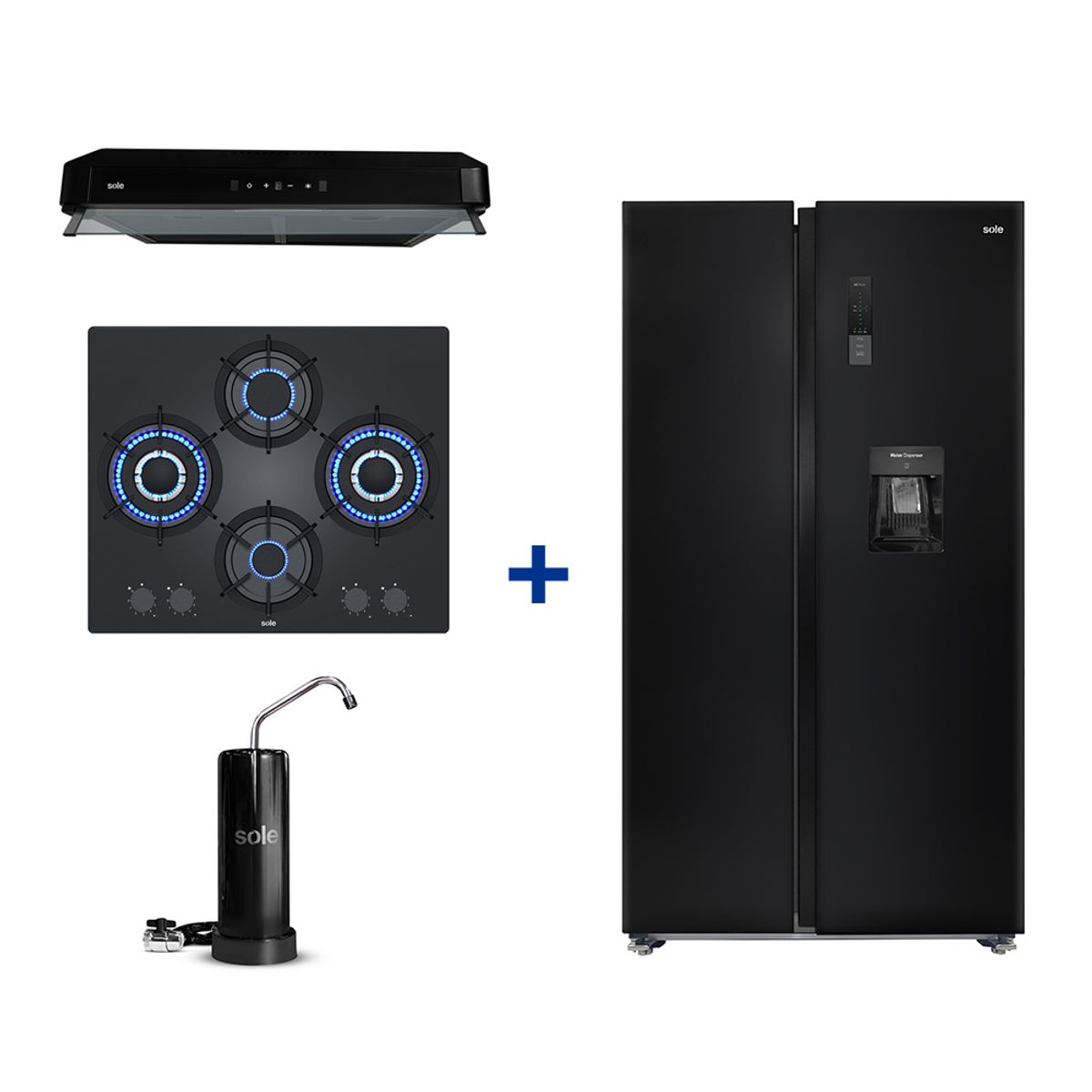 SOLE - Combo Encimera Rubi Pro+Campana Gaia+Refri Montreal+Purificador Prime 5 años