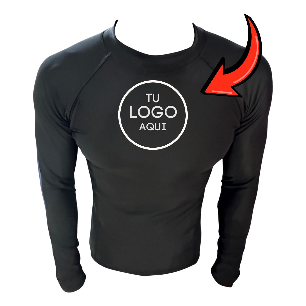 AQUA&MODA - LICRA CON PROTECCION UV AQUAMODA LAMPNAB UNISEX NEGRO PERSONALIZADO PECHO ESPALDA