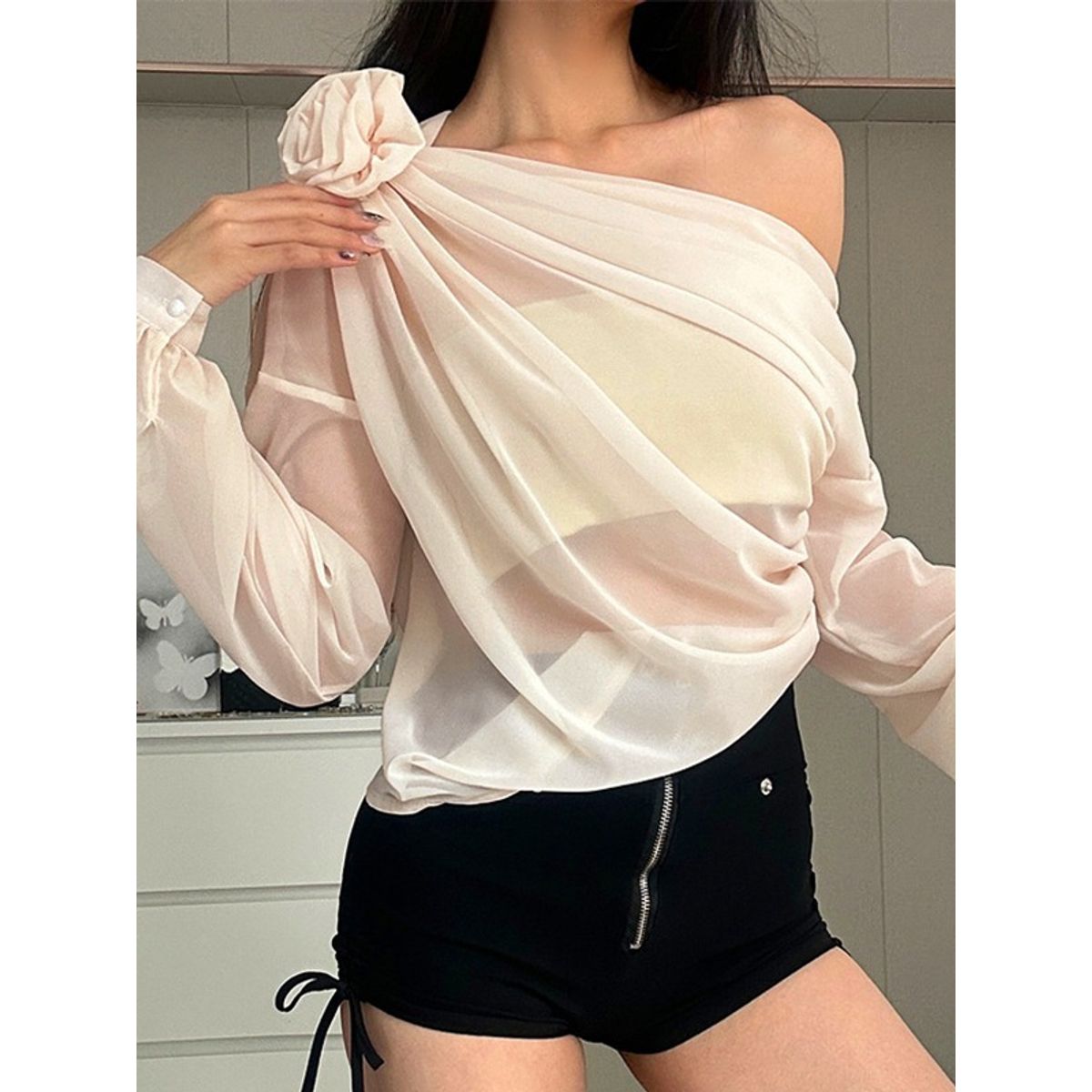 GENERICO - Camisas de manga larga hombro descubierto - Blusa Kelly