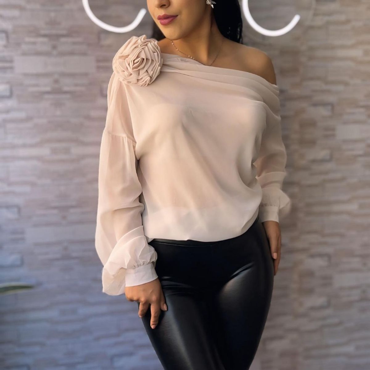 GENERICO - Camisas de manga larga hombro descubierto - Blusa Kelly